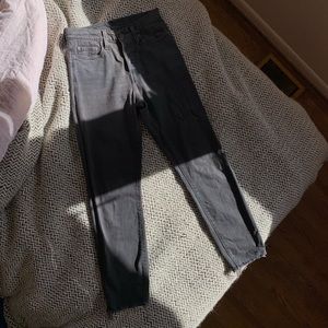 Levi’s for Anthropologie button fly straight leg raw hem black jeans size 26